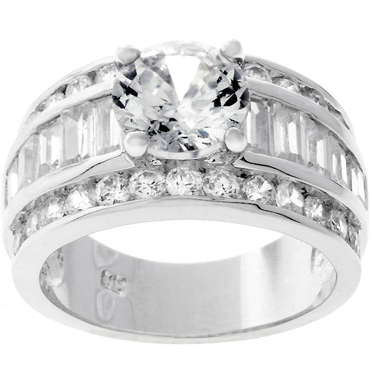 Round Cut Cubic Zirconia Engagement Ring