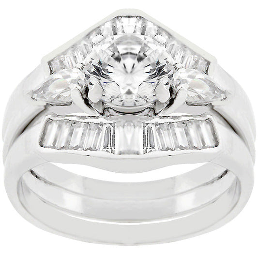 Two-Piece Cubic Zirconia Engagement Ring Set