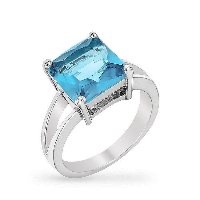 Aqua Gypsy Solitaire Ring