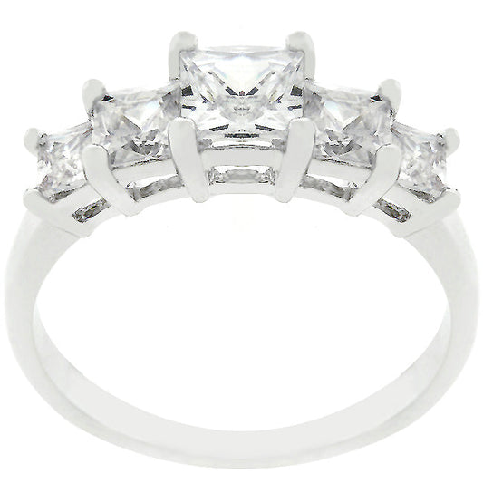 5-Stone Anniversary Ring in Rhodium