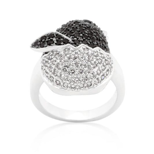 Black and White Baby Chick Cubic Zirconia Ring