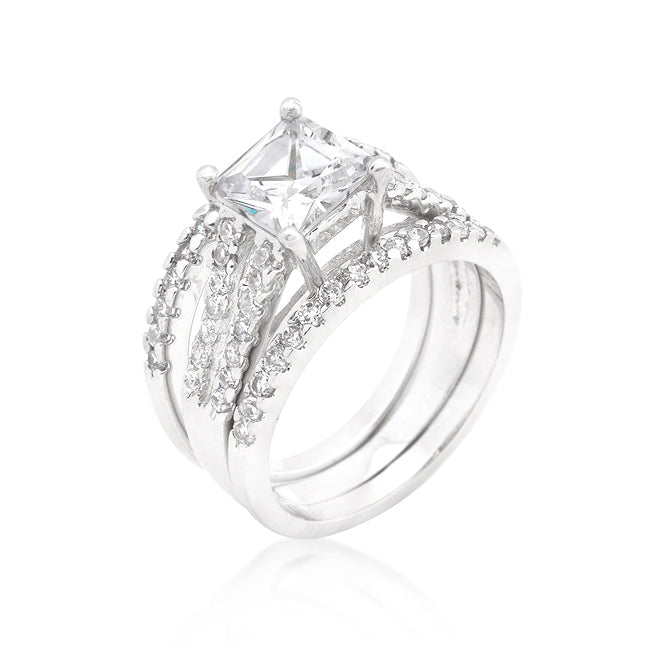 Princess Cut Triple Bridal Set