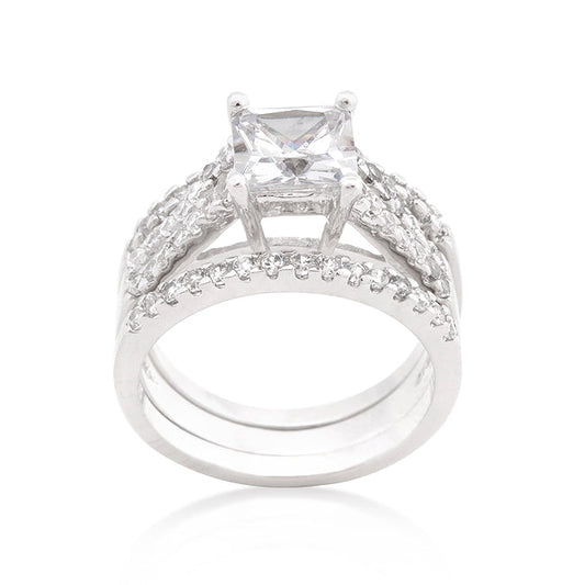 Princess Cut Triple Bridal Set