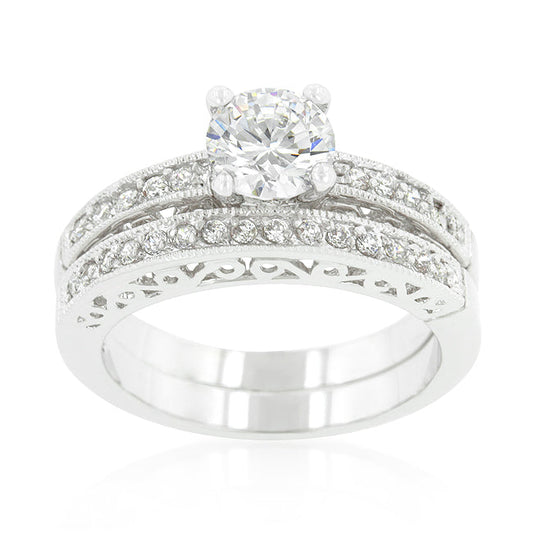 Filigree Engagement Ring Set