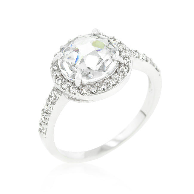 Faceted Halo Engagement Ring