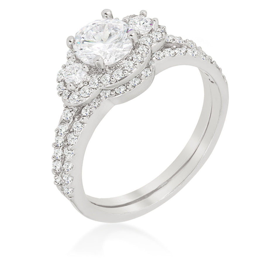 Fancy Rhodium Wedding Set