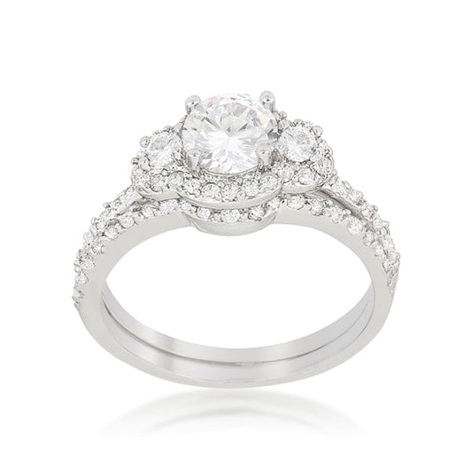 Fancy Rhodium Wedding Set
