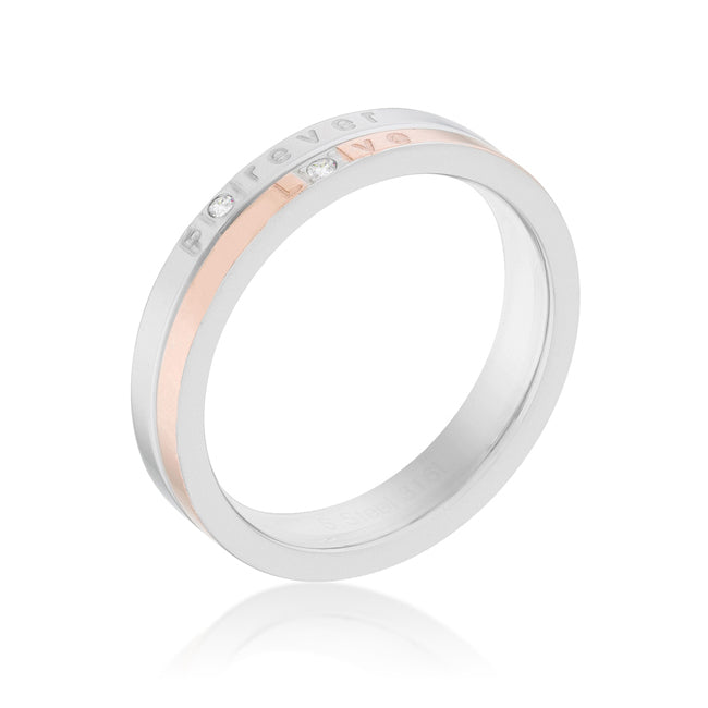 Two-Tone Inspiration Band Ring with Cubic Zirconia