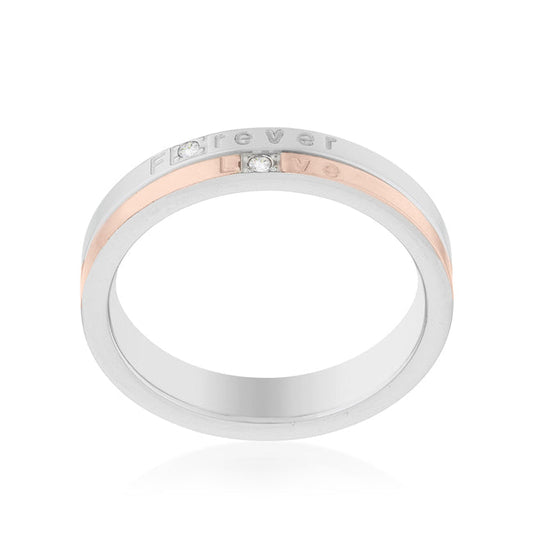 Two-Tone Inspiration Band Ring with Cubic Zirconia