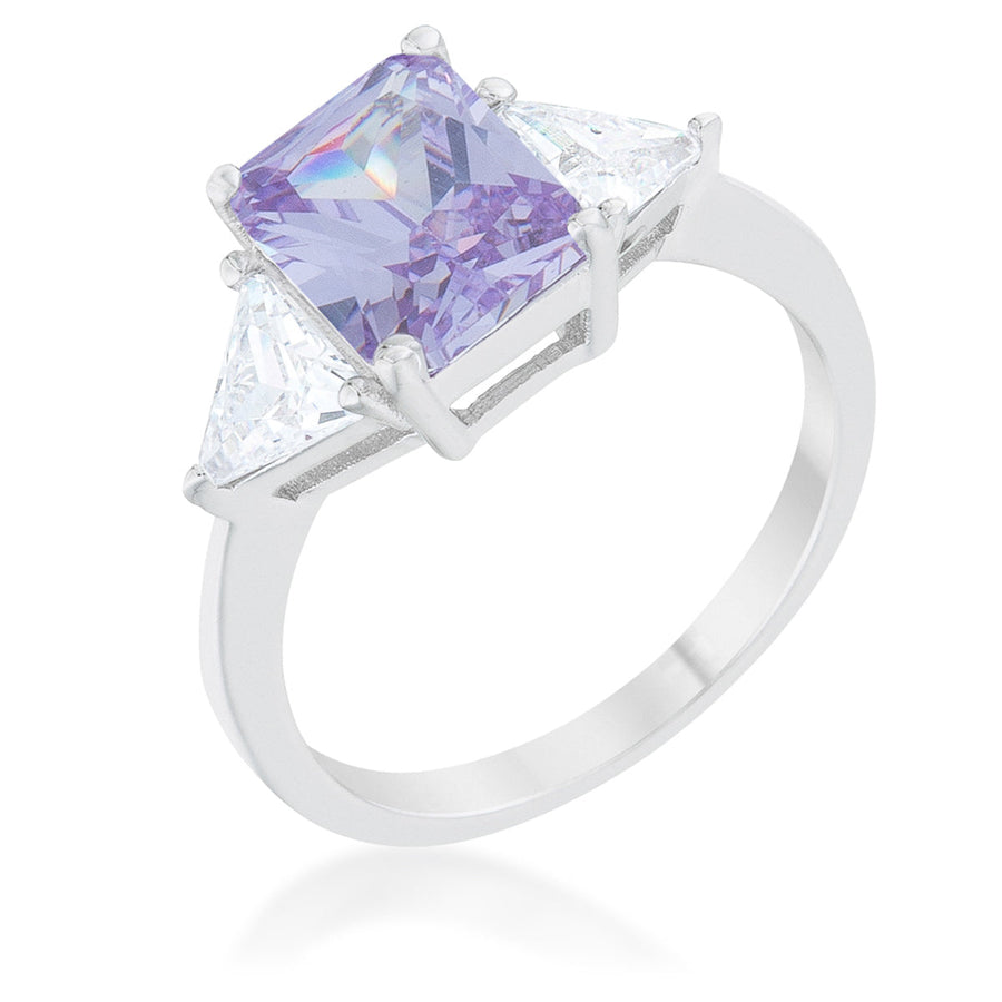 Classic Lavender Rhodium Engagement Ring