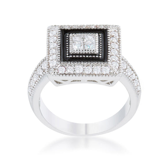 Shira 0.7 ct CZ Rhodium Antique Ring