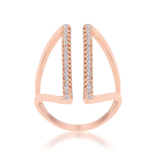 Jena 0.2ct CZ Rose Gold Parallel Ring