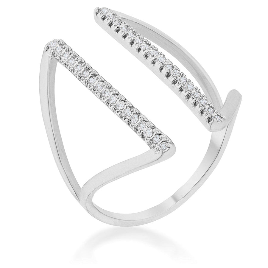 Jena 0.2ct Crystal Rhodium Delicate Parallel Ring