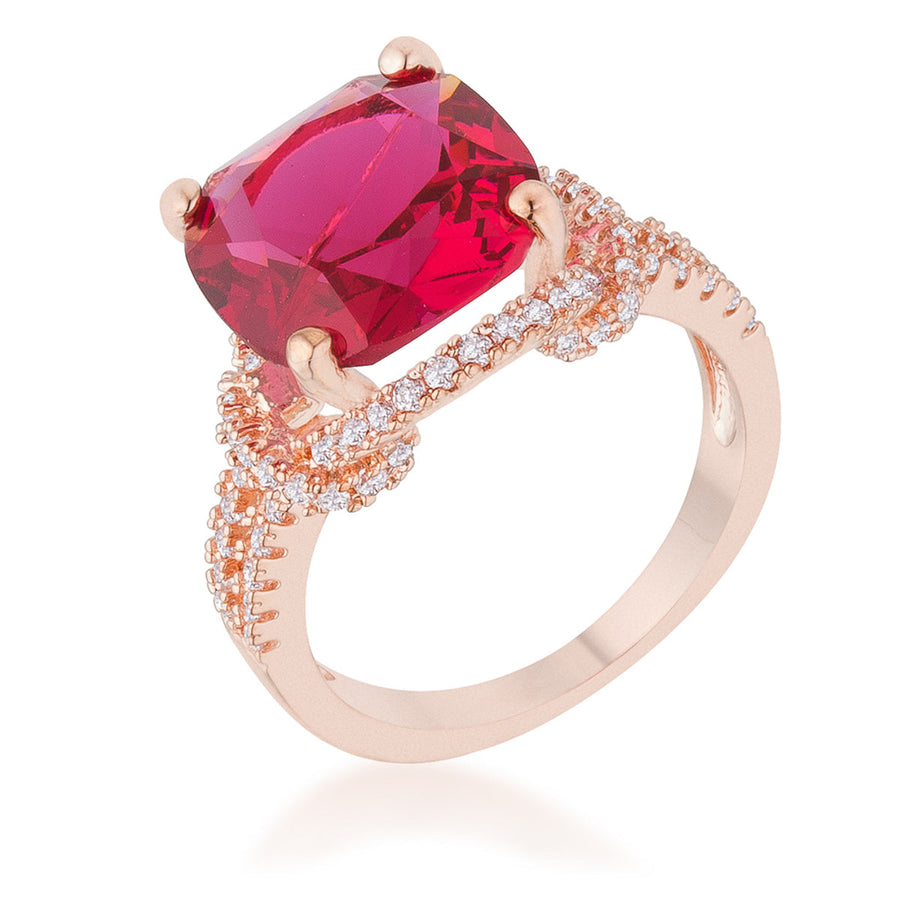Charlene 6.2ct Ruby Crystal Rose Gold Statement Ring