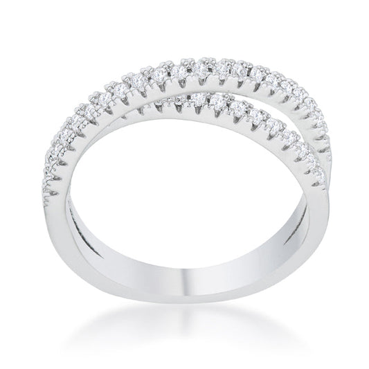 Mara Intertwined 0.4ct CZ Rhodium Ring