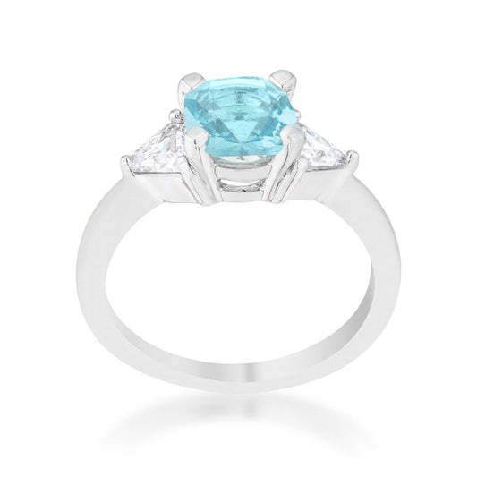Shonda 1.8ct Blue Topaz CZ Cushion Statement Ring