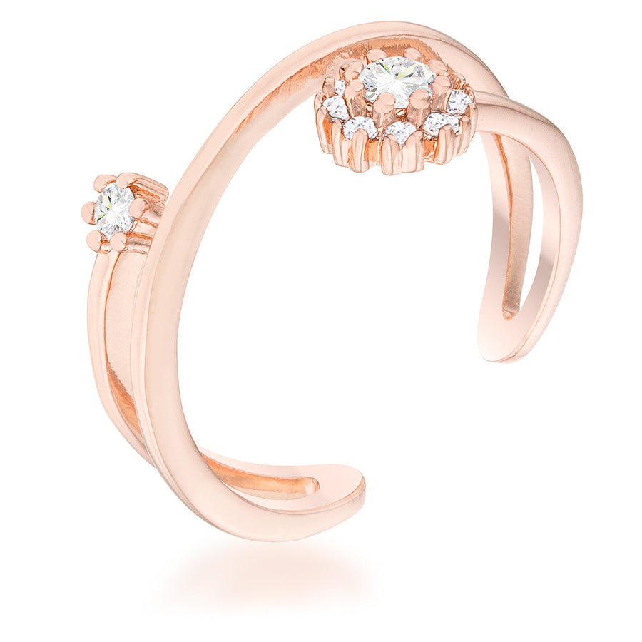 Krista 0.25ct Crystal Rose Gold Abstract Wrap Ring