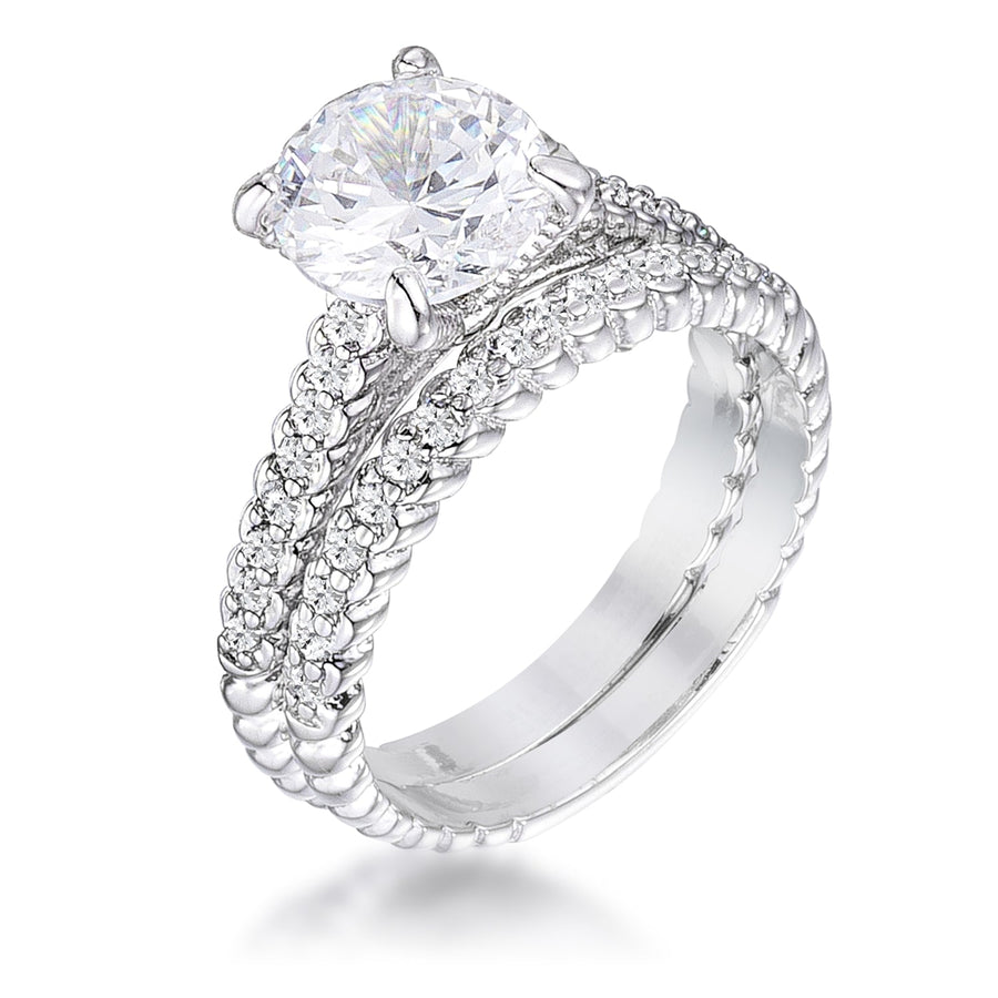 Rhodium Plated Baroque Wedding Set