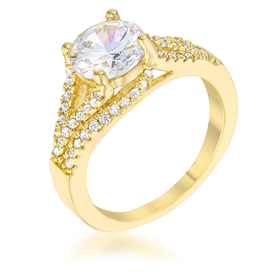 Irine 2.3ct Crystal Goldtone Twist Ring