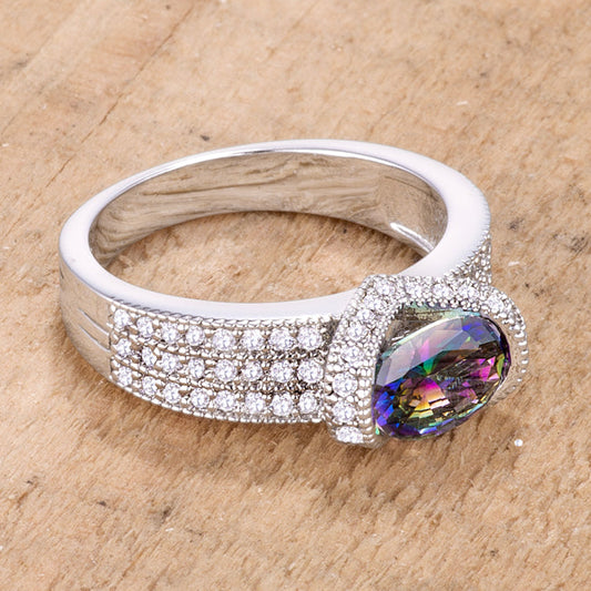 Mystic Oval CZ Ring, 1.6 Ct