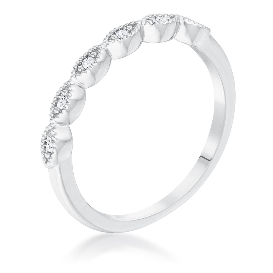 Sextus Marquise Rhodium-Plated Stackable Ring