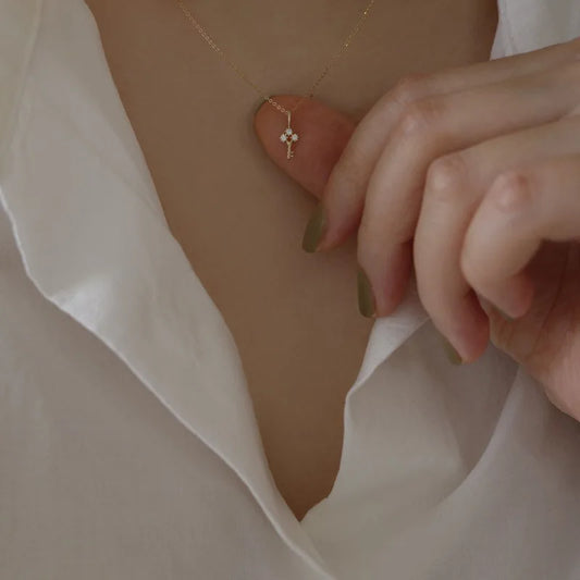Gold Plated Sterling Silver Mini Key Necklace