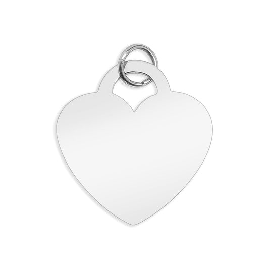 18K Gold PVD Blank Heart Charm Pendant
