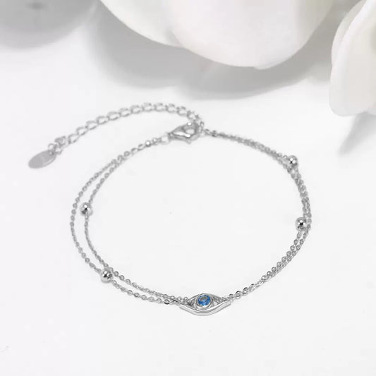 Sterling Silver Evil Eye Bracelet