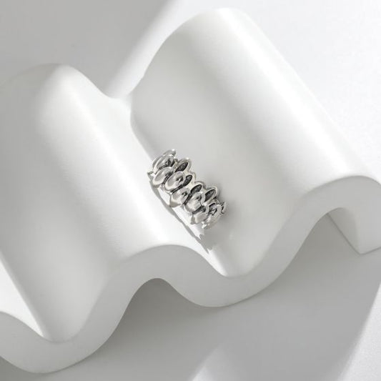 Vintage Geometry Ellipse Ring
