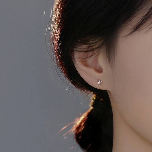 Sterling Silver Star Stud Earrings