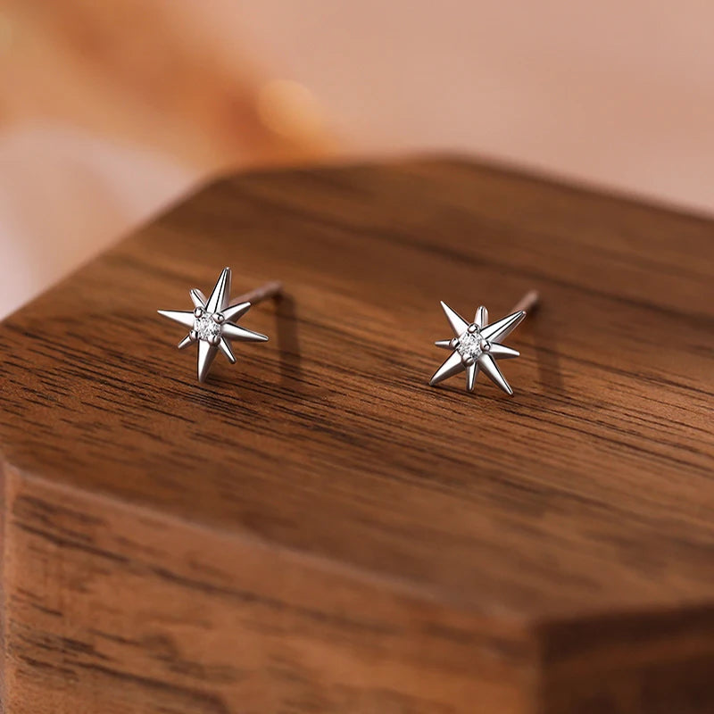 Sterling Silver Star Stud Earrings
