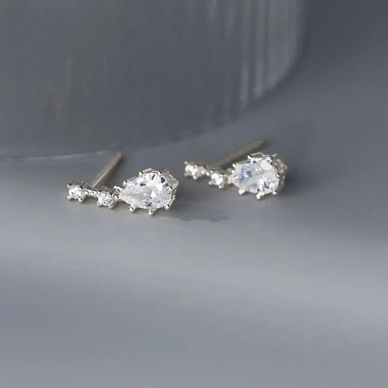 Sterling Silver Water Drop Earrings Stud