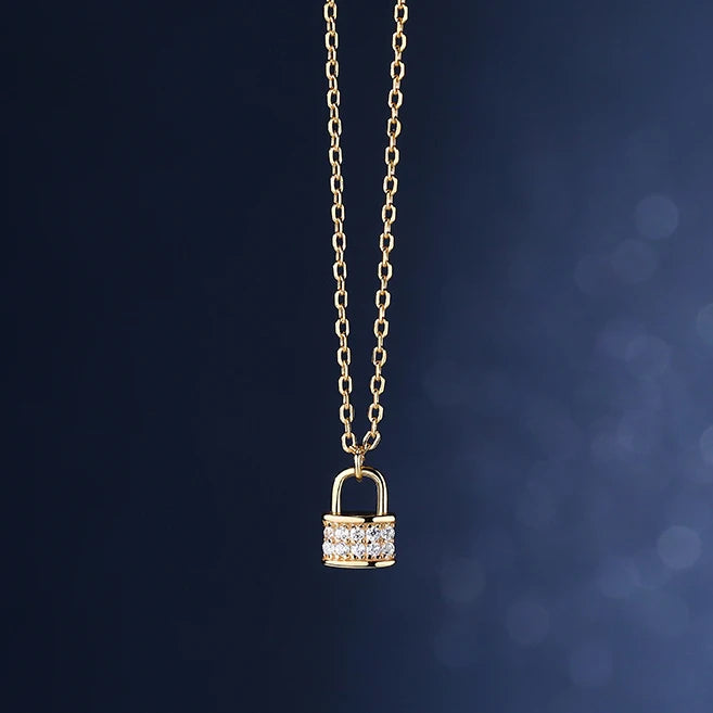 Gold Plated Sterling Silver Love Lock Necklace