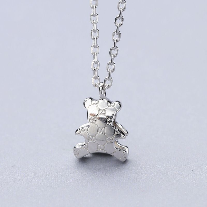 Simple Cute Bear 925 Sterling Silver Necklace