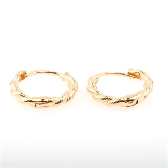 Twisted Circle 925 Sterling Silver Leverback Earrings