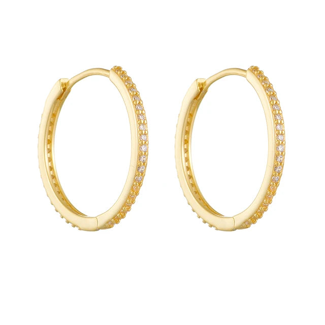 Gold Plated Sterling Silver Hoop Earrings