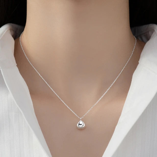 Sterling Silver Lucky Drop Beads Necklace
