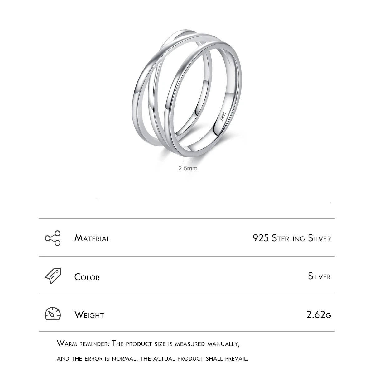 Sterling Silver Minimalist Lines Stackable Ring