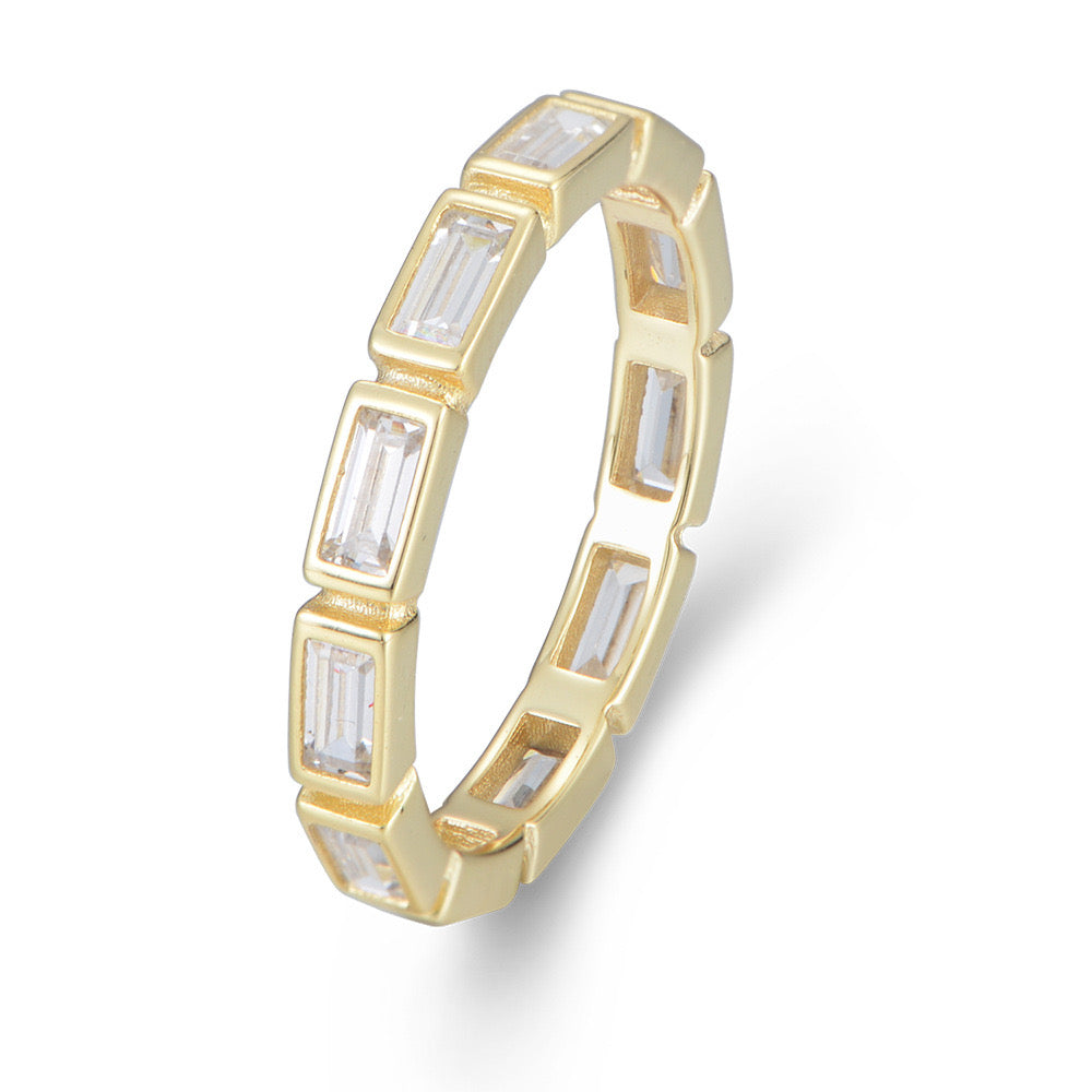 Sterling Silver Baguette Cut Eternity Ring