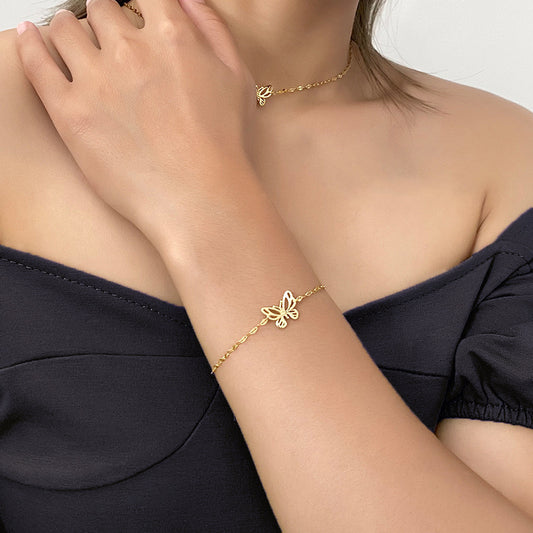 Sterling Silver Butterfly Chain Bracelet
