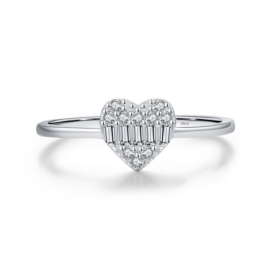 Sterling Silver Heart Cluster Ring