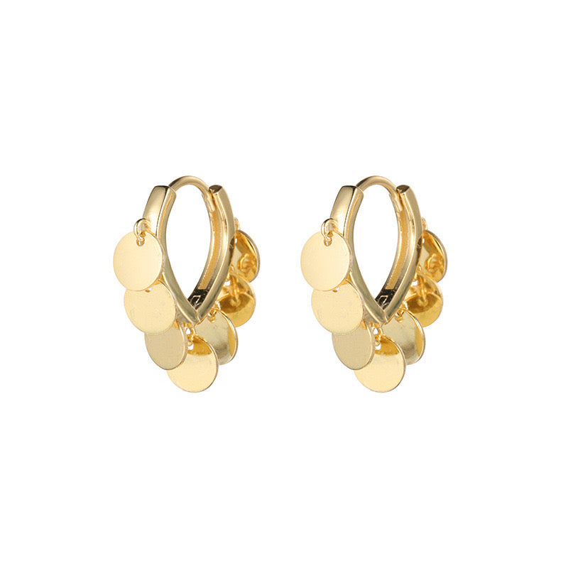 Sterling Silver Disc Dangle Earrings