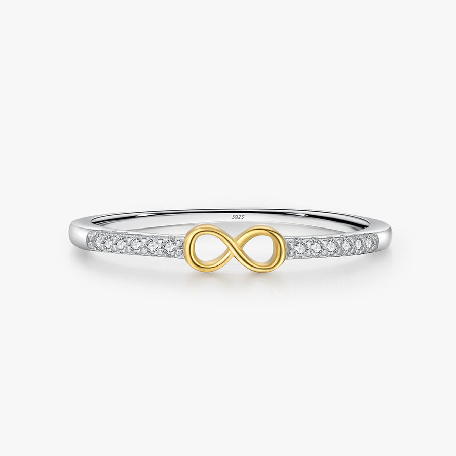 Sterling Silver Infinite Heart Ring with Cubic Zirconia
