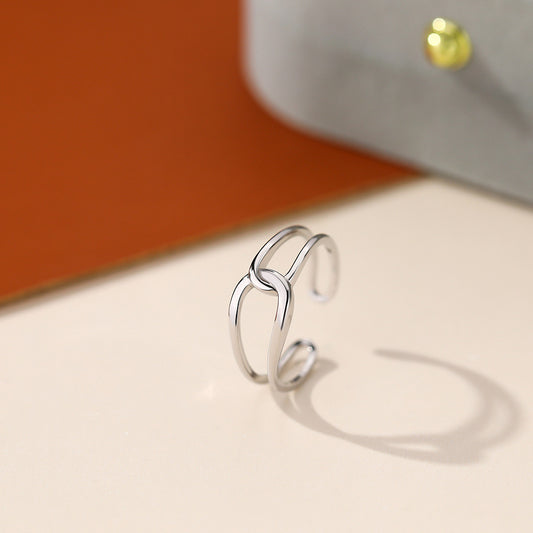 Sterling Silver Intertwined Love Knot Ring