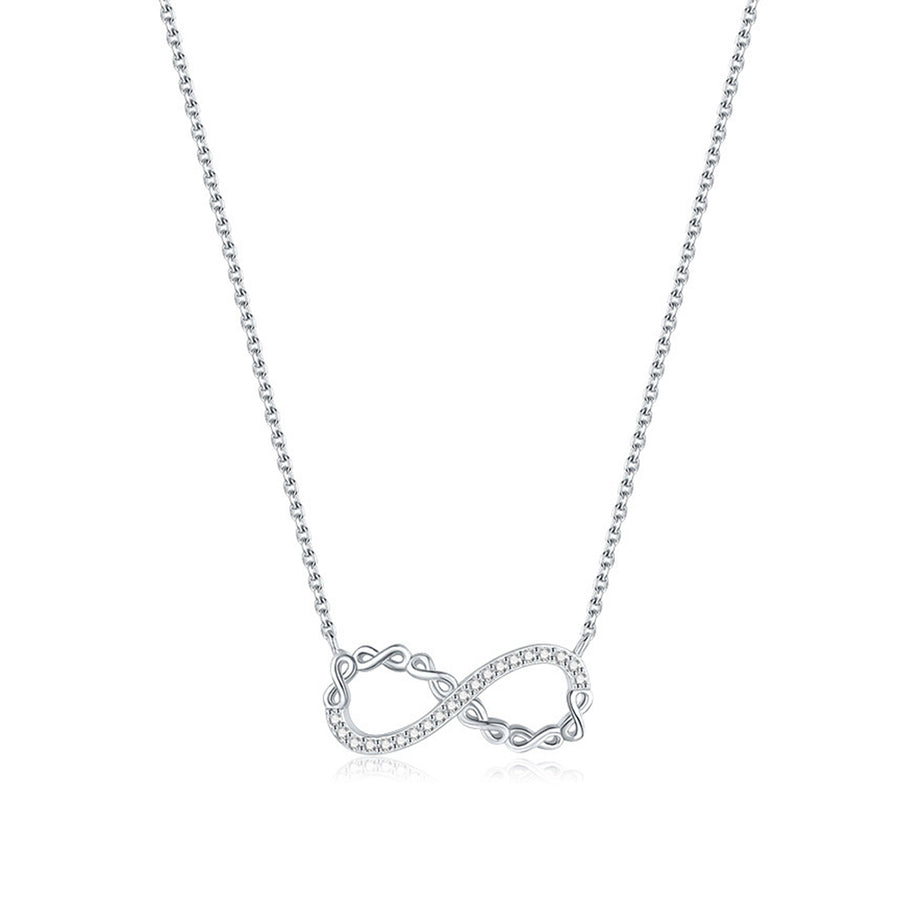 Sterling Silver Love Infinity Necklace