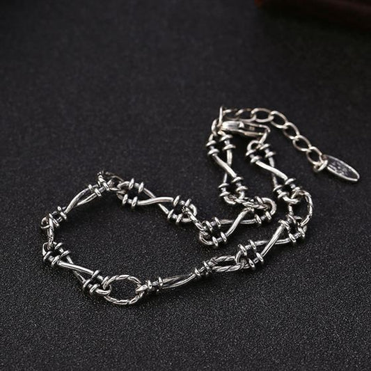 Vintage Hollow Chain Bracelet, 925 Sterling Silver