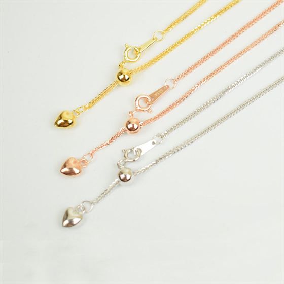 Adjustable Rombo Chain Necklace in 925 Sterling Silver