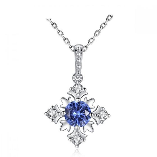 CZ Snowflake Sterling Silver Necklace