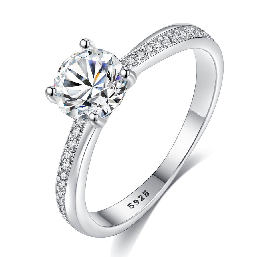 Classic Round Cubic Zirconia Ring in Sterling Silver