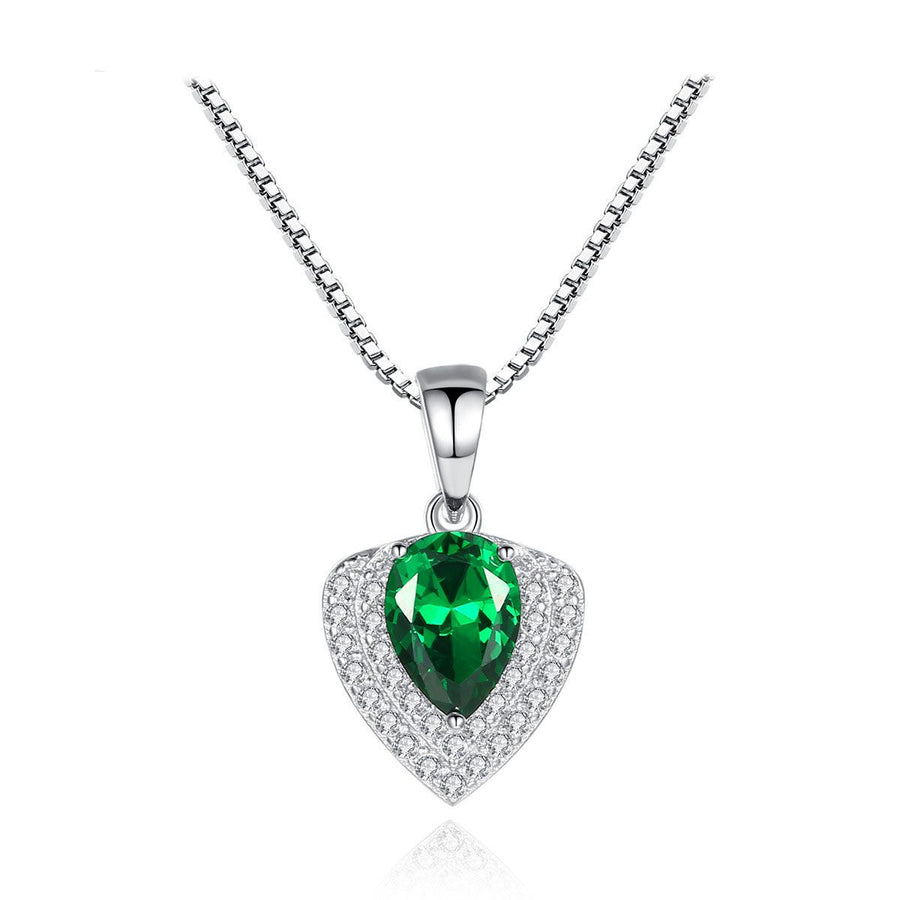 Holiday Crystal Heart Waterdrop Necklace